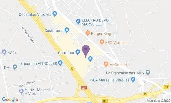 Localisation Société Générale Agence de Vitrolles Carrefour