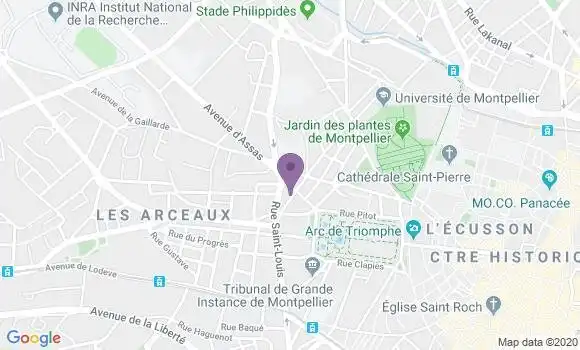 Localisation Banque Dupuy de Parseval Agence de Montpellier Arceaux