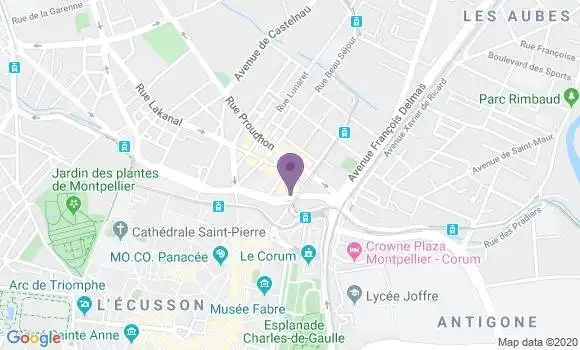 Localisation Banque Dupuy de Parseval Agence de Montpellier Beaux Arts