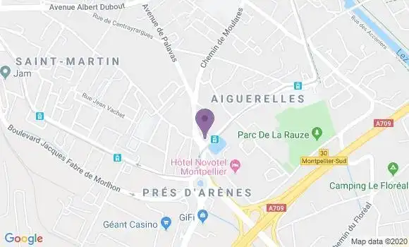 Localisation Banque Dupuy de Parseval Agence de Montpellier Rond Point Palavas