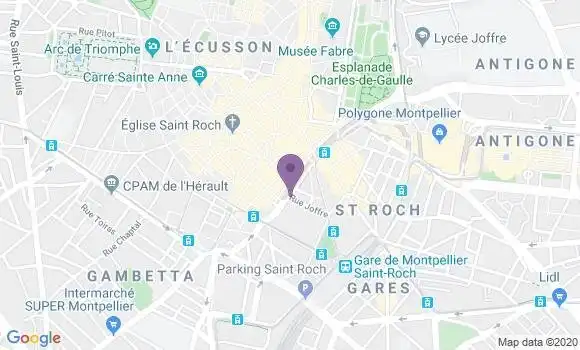 Localisation Banque Dupuy de Parseval Agence de Montpellier Victor Hugo