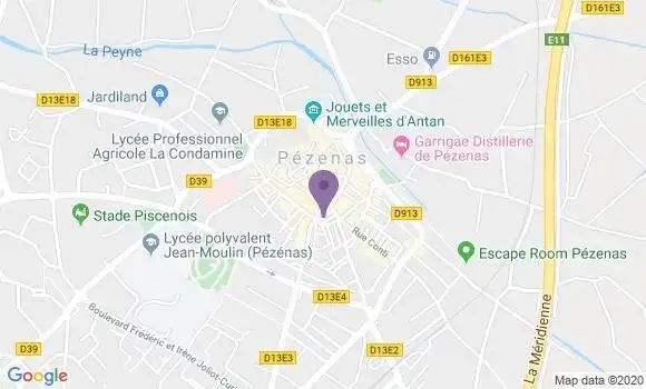 Localisation Banque Dupuy de Parseval Agence de Pézenas