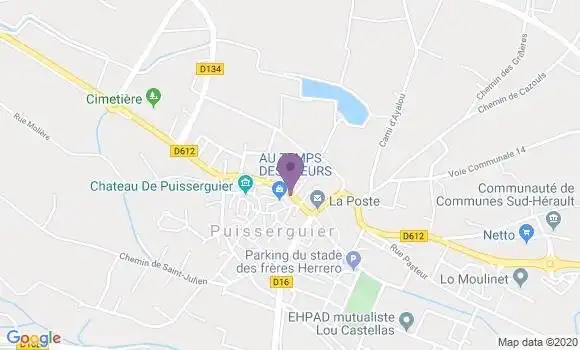 Localisation Banque Dupuy de Parseval Agence de Puisserguier