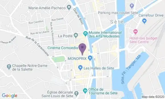 Localisation Banque Dupuy de Parseval Agence de Sète Centre Ville