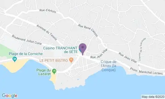 Localisation Banque Dupuy de Parseval Agence de Sète La Corniche
