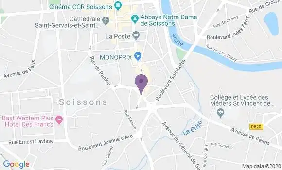 Localisation HSBC Agence de Soissons