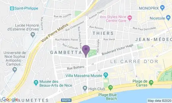 Localisation HSBC Agence de Nice Gambetta
