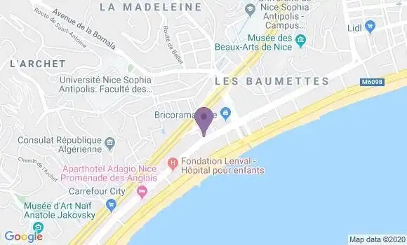 Localisation HSBC Agence de Nice Californie