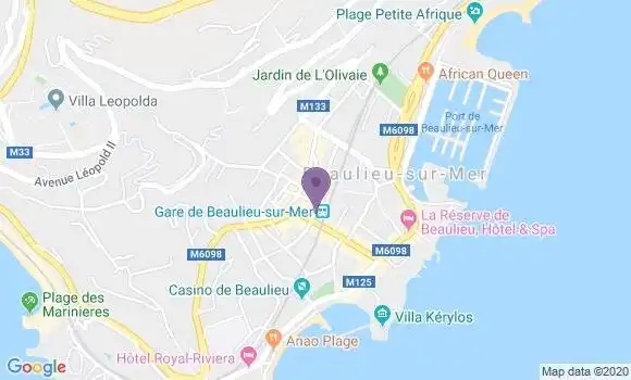 Localisation HSBC Agence de Beaulieu sur Mer
