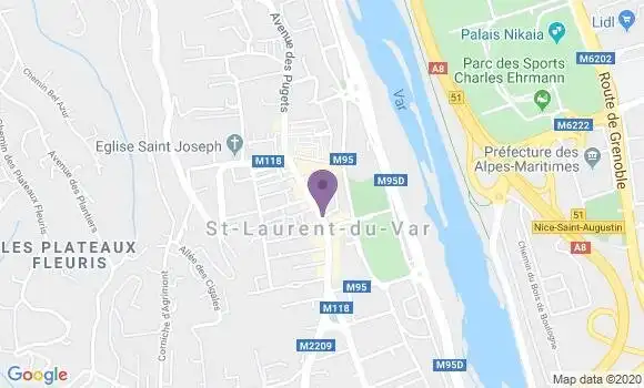 Localisation HSBC Agence de Saint Laurent du Var