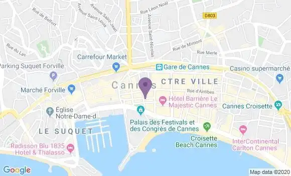 Localisation HSBC Agence de Cannes Bivouac