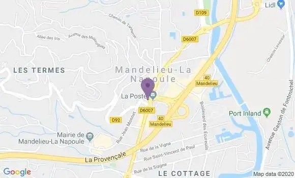 Localisation HSBC Agence de Mandelieu la Napoule