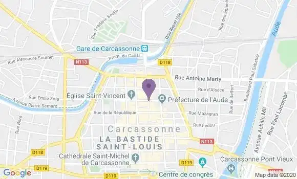 Localisation HSBC Agence de Carcassonne