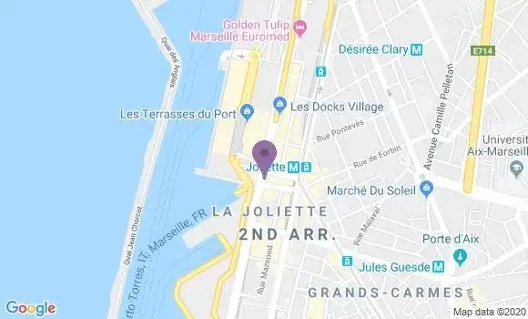 Localisation HSBC Agence de Marseille Joliette
