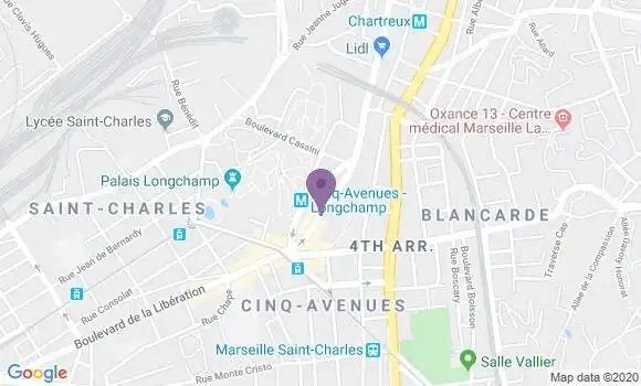 Localisation HSBC Agence de Marseille 5 Avenues