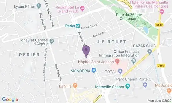 Localisation HSBC Agence de Marseille Prado