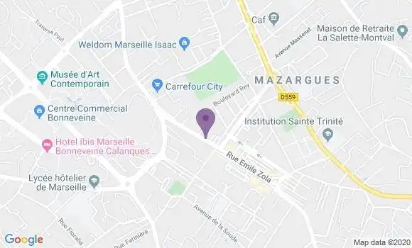Localisation HSBC Agence de Marseille Mazargues