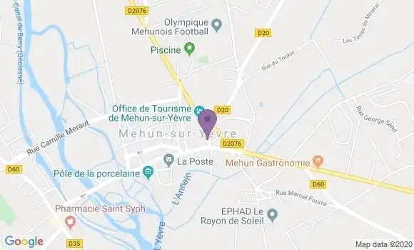 Localisation HSBC Agence de Mehun sur Yèvre