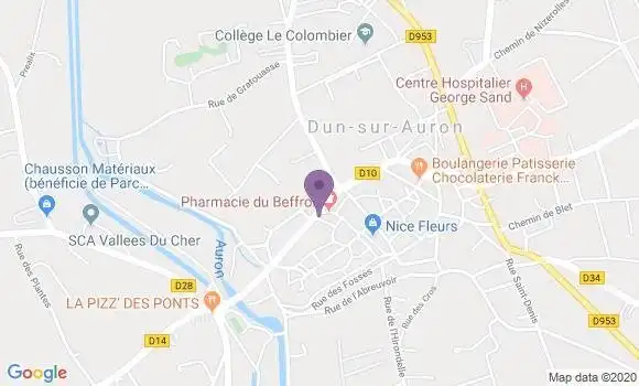 Localisation HSBC Agence de Dun sur Auron