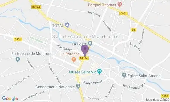 Localisation HSBC Agence de Saint Amand Montrond