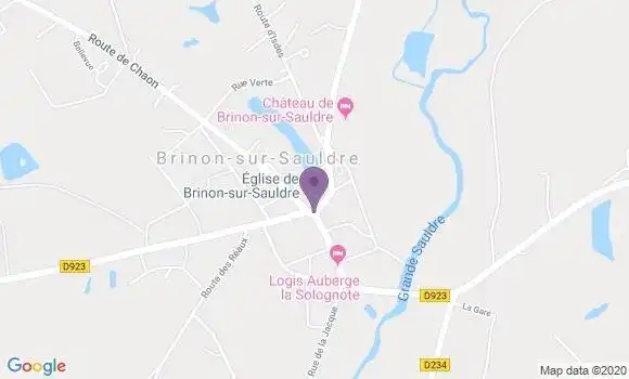 Localisation HSBC Agence de Brinon sur Sauldre