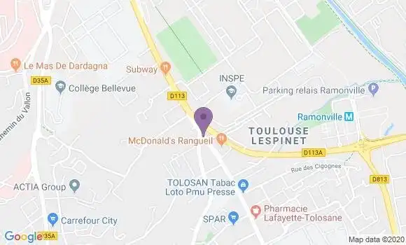 Localisation HSBC Agence de Toulouse Ramonville