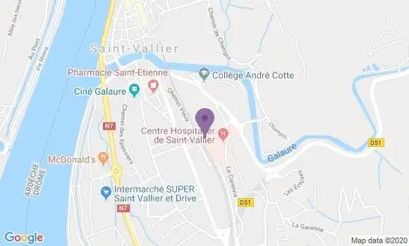 Localisation LCL Agence de Saint Vallier sur Rhône