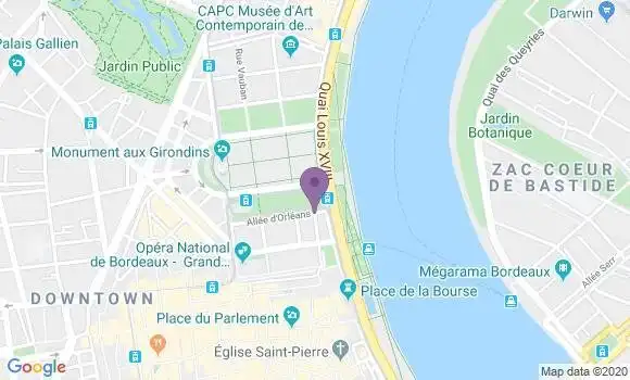 Localisation HSBC Agence de Bordeaux