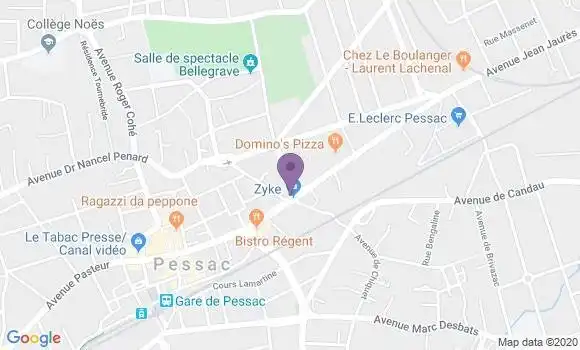 Localisation HSBC Agence de Pessac