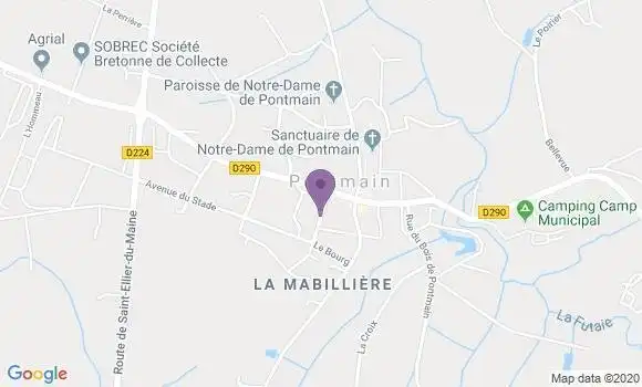 Localisation Crédit Agricole Agence de Pontmain