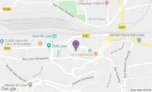 Localisation Société Générale Agence de Laon 3 Gares