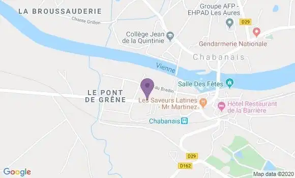 Localisation Crédit Agricole Agence de Chabanais