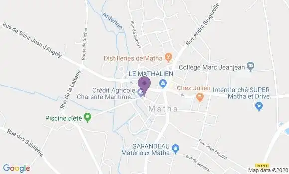 Localisation Crédit Agricole Agence de Matha