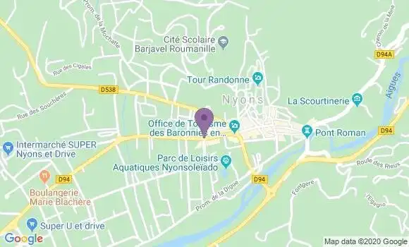 Localisation Crédit Agricole Agence de Nyons