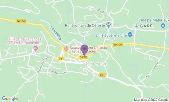 Localisation Crédit Agricole Agence de Céreste