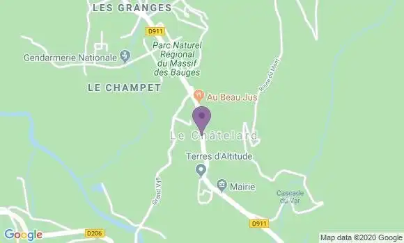 Localisation Crédit Agricole Agence de Le Châtelard