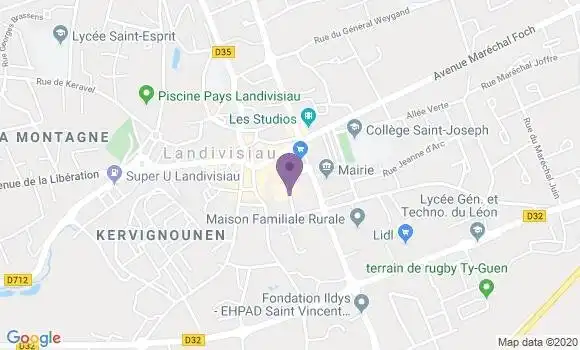 Localisation Crédit Agricole Agence de Landivisiau