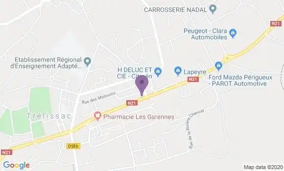 Localisation Crédit Agricole Agence de Trélissac