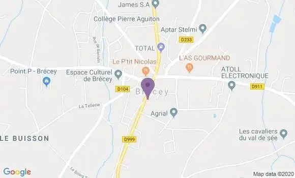 Localisation Crédit Agricole Agence de Brécey