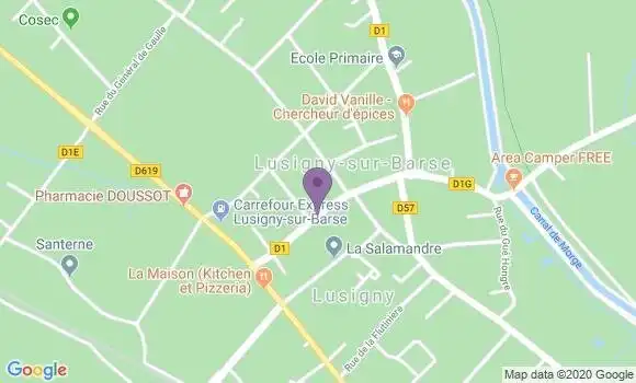Localisation Crédit Agricole Agence de Lusigny sur Barse