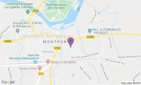 Localisation Crédit Agricole Agence de Montpon Ménestérol