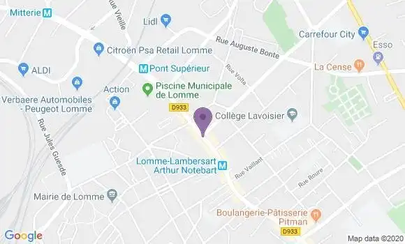 Localisation Crédit Agricole Agence de Lomme