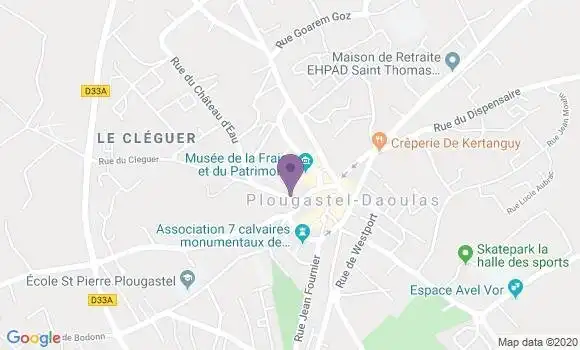 Localisation Crédit Agricole Agence de Plougastel Daoulas