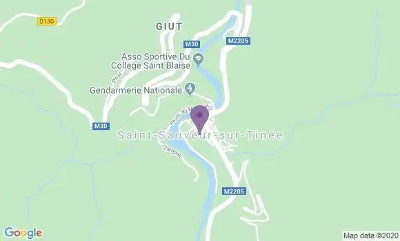 Localisation Crédit Agricole Agence de Saint Sauveur sur Tinée
