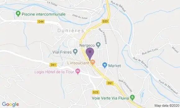 Localisation Crédit Agricole Agence de Dunières