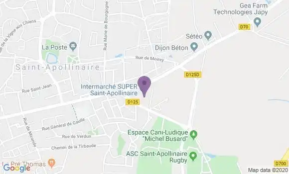 Localisation Crédit Agricole Agence de Saint Apollinaire