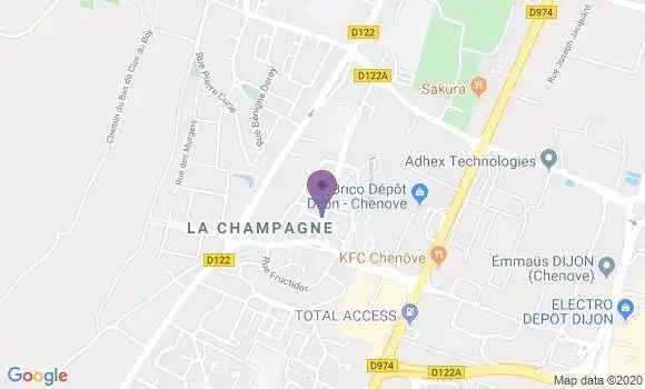 Localisation Crédit Agricole Agence de Chenôve Grands Crus