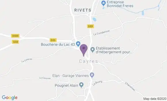 Localisation Crédit Agricole Agence de Cayres