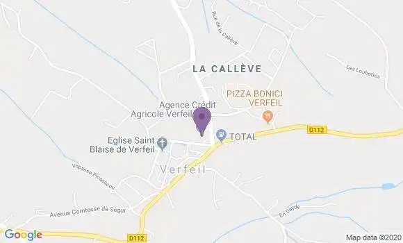 Localisation Crédit Agricole Agence de Verfeil