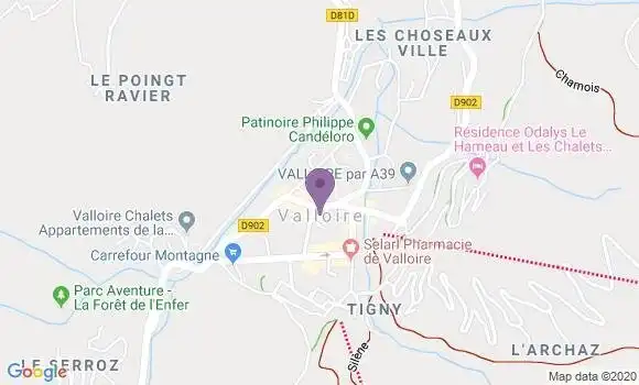 Localisation Crédit Agricole Agence de Valloire